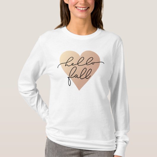 T-shirt Hello Fall Love Heart (Devant)