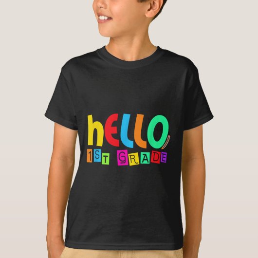 T-shirt Hello First 1st Grade Back To School For Student B (Devant)