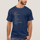 T-SHIRT HELLO HEJ BONJOUR CIAO HALLO ALOHA SHALOM HOLA (Devant)