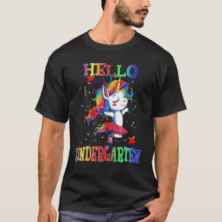 T-shirt Hello Kindergarten Student Back To Shcool Unicorn 