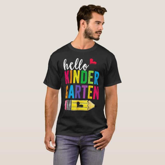 T-shirt Hello Kindergarten Team Back To School Teachers St (Devant entier)