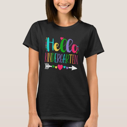 T-shirt Hello Kindergarten Team Kinder Back To School Teac (Devant)