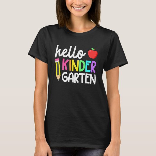 T-shirt Hello Kindergarten Team Kinder Back To School Teac (Devant)