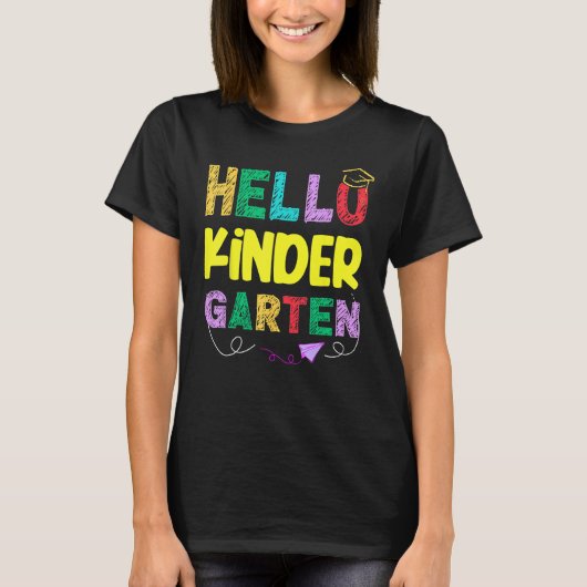 T-shirt Hello Kindergarten Team Kinder Back to School Teac (Devant)