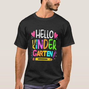 T-shirt Hello Kindergarten Team Kinder Back To School Teac