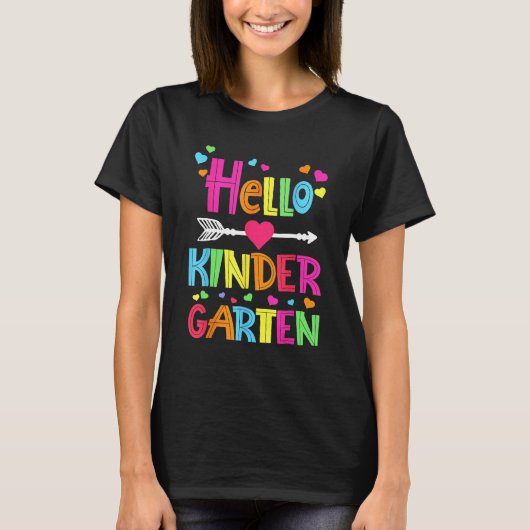 T-shirt Hello Kindergarten Team Squad Back To School Teach (Devant)