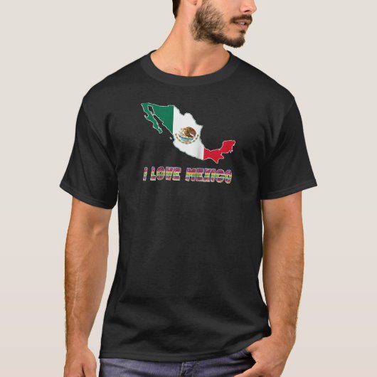 T-shirt Hello Mexico I Love Mexico Map Flag Proud Mexican  (Devant)