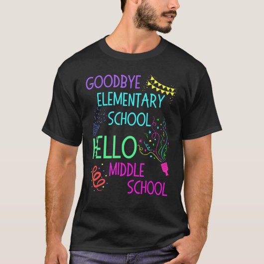 T-shirt Hello Middle School Graduation école élémentaire (Devant)