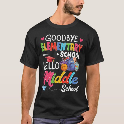 T-shirt Hello Middle School Graduation Elementary School (Devant)