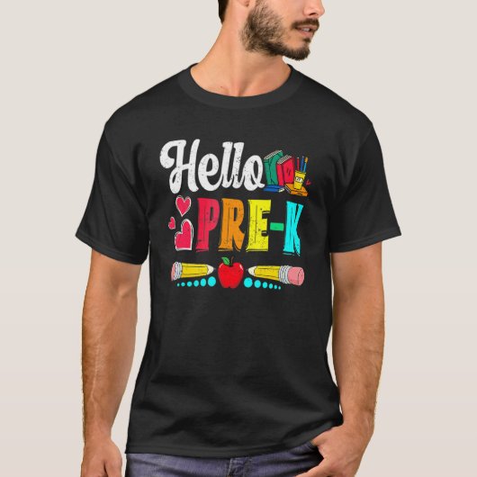 T-shirt Hello Pre K Cute Boys (Devant)