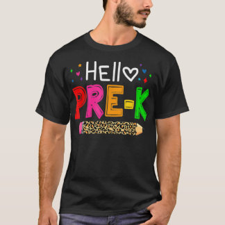 T-shirt Hello Pre-k Teacher Kids Back to School Teacher St