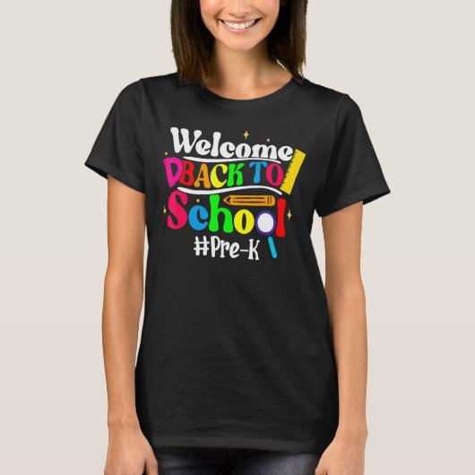 T-shirt Hello Pre K Team PreK Back to School Teacher Girls (Devant)