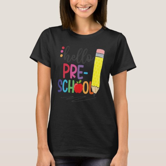 T-shirt Hello Preschool First Day Of School Back To School (Devant)