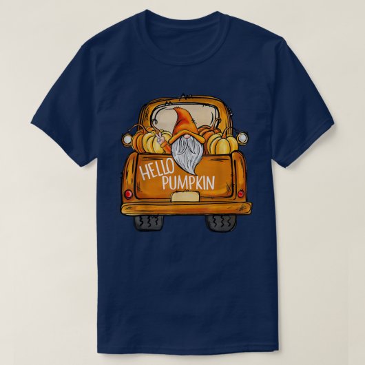 T-shirt Hello Pumpkin Gnome Pumpkin Truck Fall Vibes Thank (Design devant)