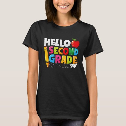 T-shirt Hello Second Grade 2nd Grade Back To School Kids (Devant)