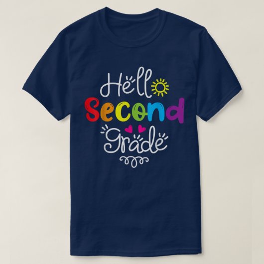 T-shirt Hello Second Grade Fun 2e Grade Retour à l'école G (Design devant)