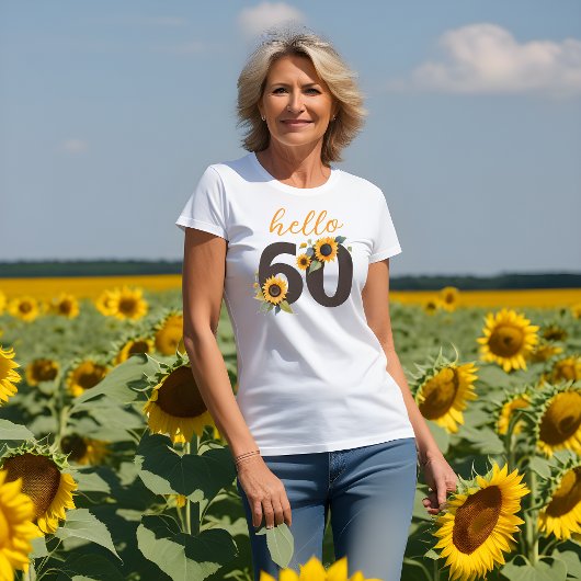 T-shirt Hello Sixty Tee - shirt féminine avec tournesol