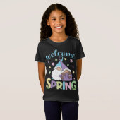 T-Shirt Hello Spring floral Gnomes couple Daisy Flowers sp (Devant entier)