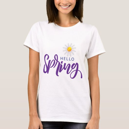 T-shirt hello spring salut printemps (Devant)