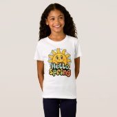 T-Shirt Hello Spring : Soleil Souriant et Ciel Bleu (Devant entier)