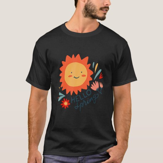 T-shirt Hello Spring Sun Flower (Devant)