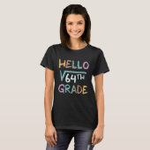 T-shirt Hello Square Root Of 64 Grade  Back To School (Devant entier)