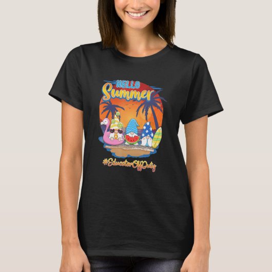 T-shirt Hello Summer Educator 3 Off Duty Gnomes School (Devant)