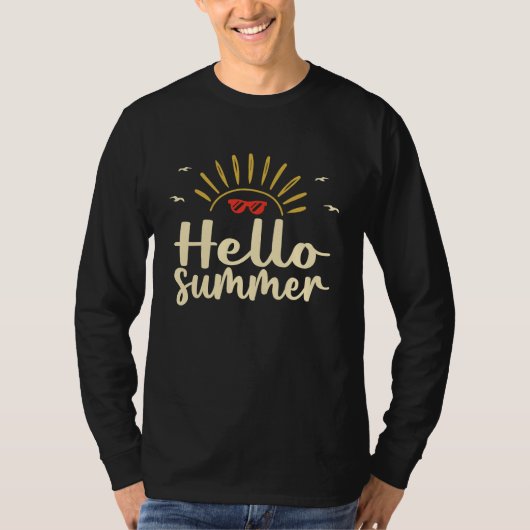T-shirt Hello Summer Feeling Tropical Beach Summer Vacatio (Devant)