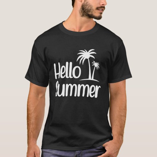 T-shirt Hello Summer Feeling Tropical Beach Summer Vacatio (Devant)