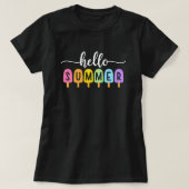 T-shirt Hello Summer Ice Pop; Bright & Fun Seasonal Women (Design devant)