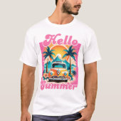 T-shirt Hello Summer Retro Graphic (Devant)