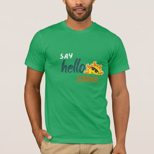 T-Shirt Hello Summer – Tee graphique moderne pour (Devant)