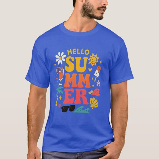 T-shirt Hello Summer Tee – Sunshine, Smiles & Seasonal (Devant)