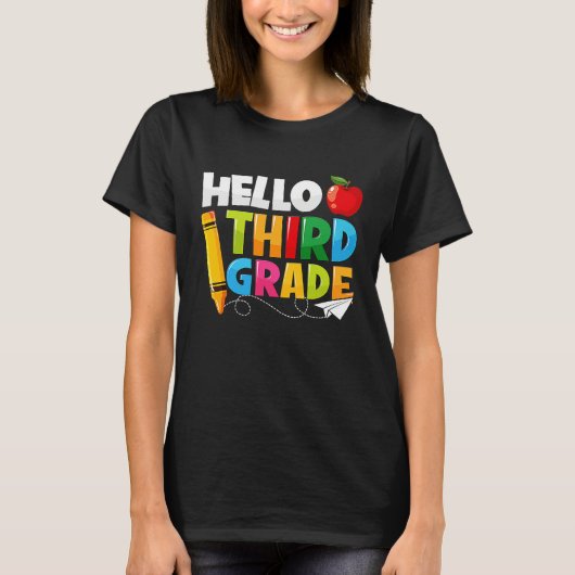 T-shirt Hello Third Grade  3rd Grade Back To School Kids (Devant)