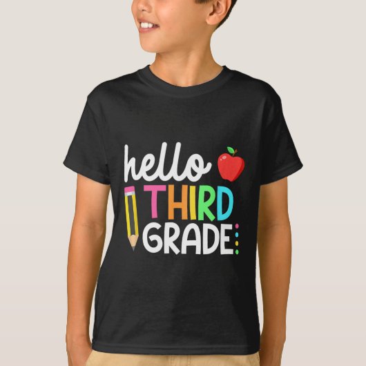 T-shirt Hello Third Grade Team 3rd Grade Byck To School Te (Devant)