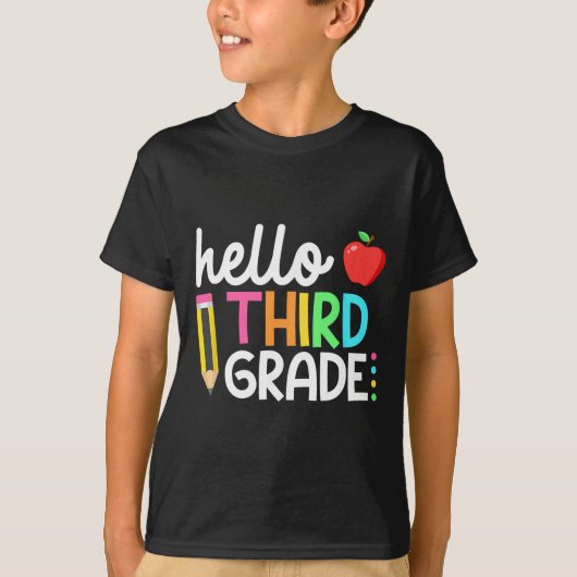T-shirt Hello Third Grade Team 3rd Grade Byck To School Te (Devant)