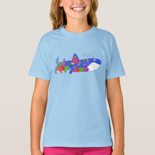T-shirt Hello Whale Kids Shirt (Devant)