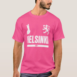 T-shirt Helsinki avec drapeau de Finlande, emblème d'Helsi