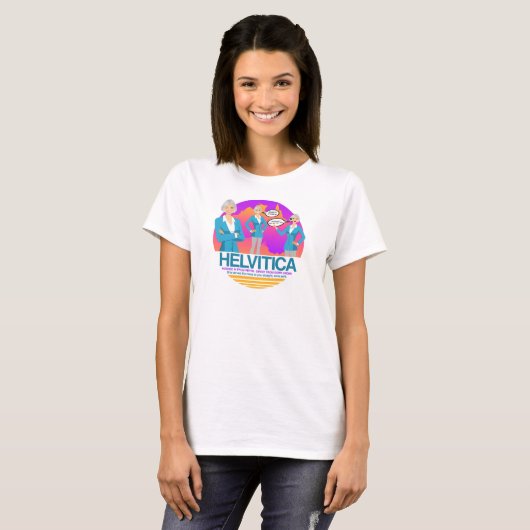 T-shirt "HELVITICA" (écrit comme prononcé) PAR LA COLLINE (Devant entier)