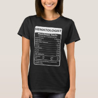 HÉMATOLOGUE Nutrition Facts Graphique Sarcastique