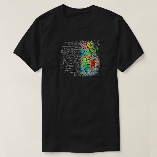 T-shirt Hémisphères du cerveau droit et gauche (Design devant)