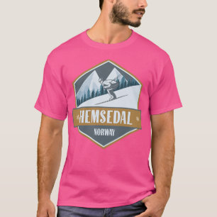 T-shirt Hemsedal Norvège Ski Vintage Design