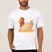 T-shirt Hen assis sur le nid mûre animal de ferme (Devant)