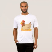 T-shirt Hen assis sur le nid mûre animal de ferme (Devant entier)
