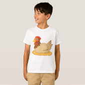 T-shirt Hen assis sur le nid mûre animal de ferme (Devant entier)
