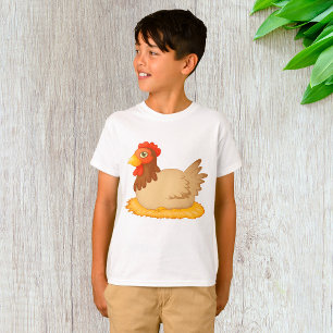 T-shirt Hen assis sur le nid mûre animal de ferme