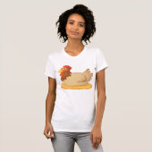 T-shirt Hen assis sur le nid mûre animal de ferme (Devant entier)