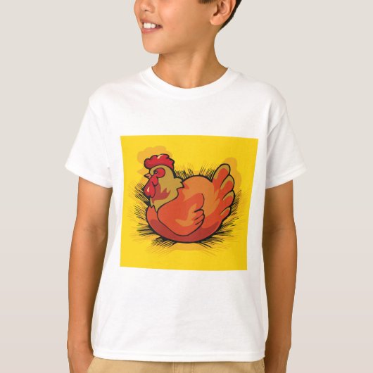 T-shirt Hen on Nest Bright Farmyard Chicken (Devant)