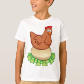 T-shirt Hen Sur Un Oeuf D'Or (Devant)