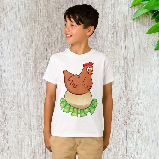T-shirt Hen Sur Un Oeuf D'Or